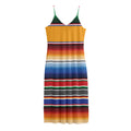 Ethnic Serape Blanket Stripe Print Jersey Midi Cami Dress