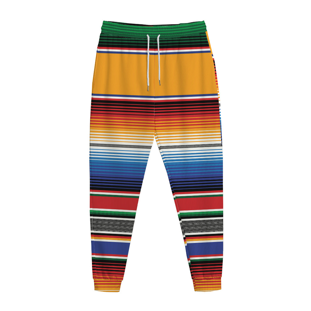 Ethnic Serape Blanket Stripe Print Jogger Pants