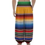 Ethnic Serape Blanket Stripe Print Lantern Pants