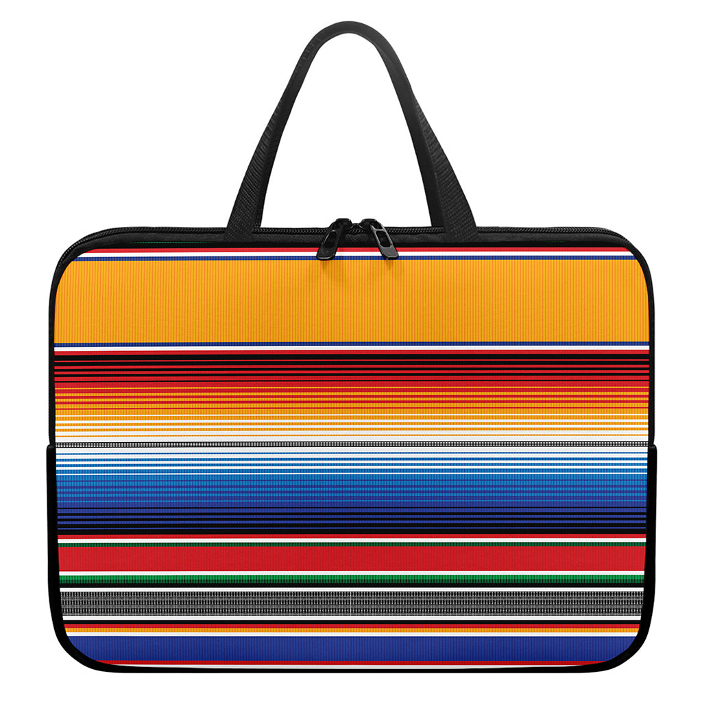 Ethnic Serape Blanket Stripe Print Laptop Sleeve With Handle
