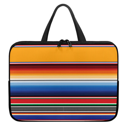 Ethnic Serape Blanket Stripe Print Laptop Sleeve With Handle