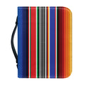 Ethnic Serape Blanket Stripe Print Leather Bible Cover