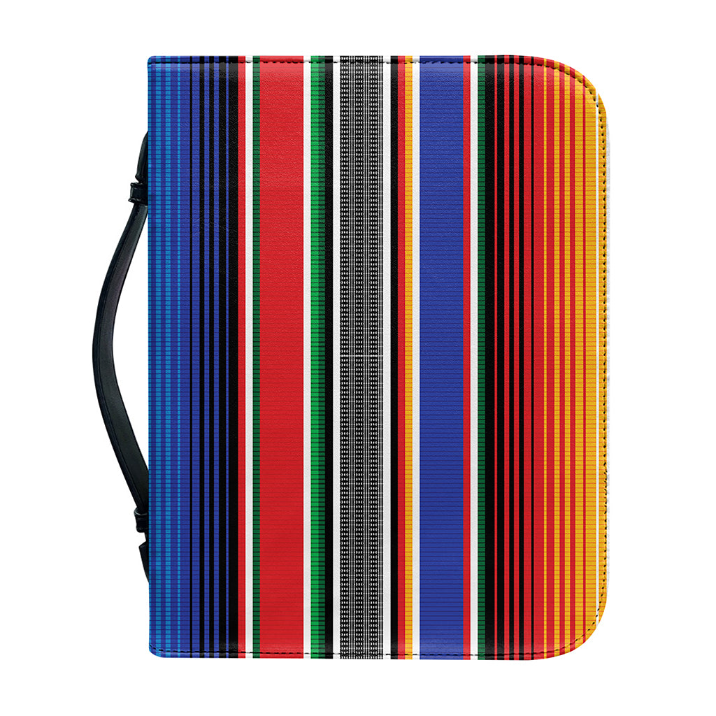 Ethnic Serape Blanket Stripe Print Leather Bible Cover