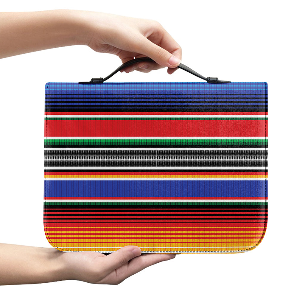 Ethnic Serape Blanket Stripe Print Leather Bible Cover
