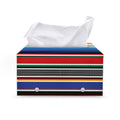 Ethnic Serape Blanket Stripe Print Leather Tissue Box Cover