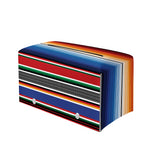 Ethnic Serape Blanket Stripe Print Leather Tissue Box Cover