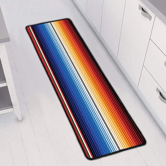Ethnic Serape Blanket Stripe Print Long Kitchen Mat