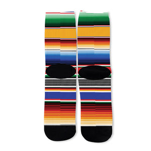 Ethnic Serape Blanket Stripe Print Long Socks