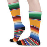 Ethnic Serape Blanket Stripe Print Long Socks