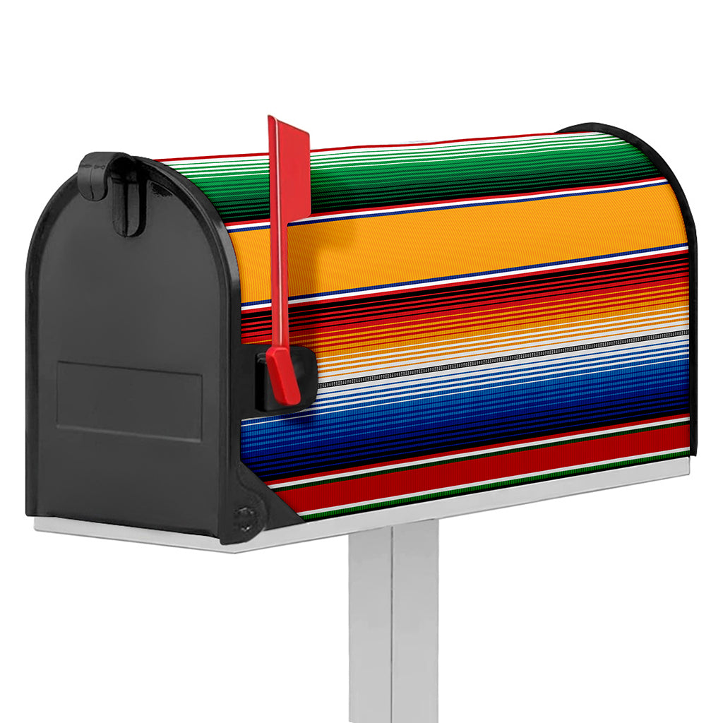 Ethnic Serape Blanket Stripe Print Mailbox Cover