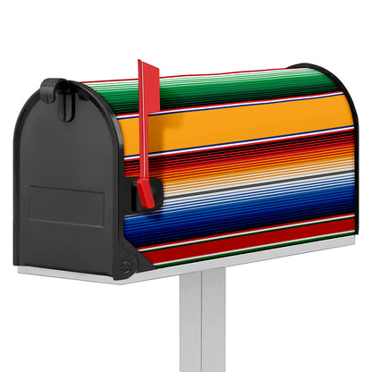 Ethnic Serape Blanket Stripe Print Mailbox Cover