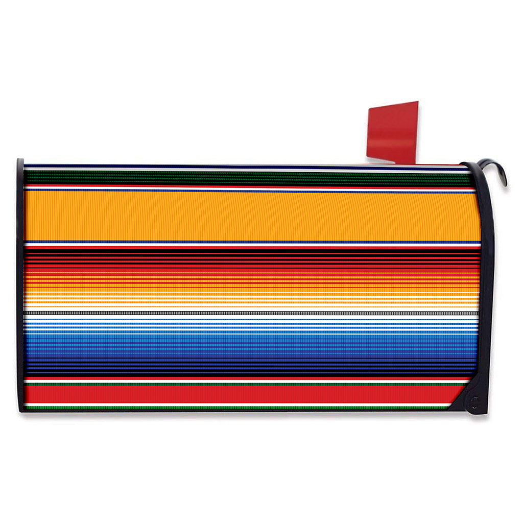 Ethnic Serape Blanket Stripe Print Mailbox Cover