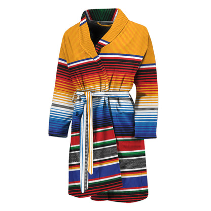 Ethnic Serape Blanket Stripe Print Men's Bathrobe