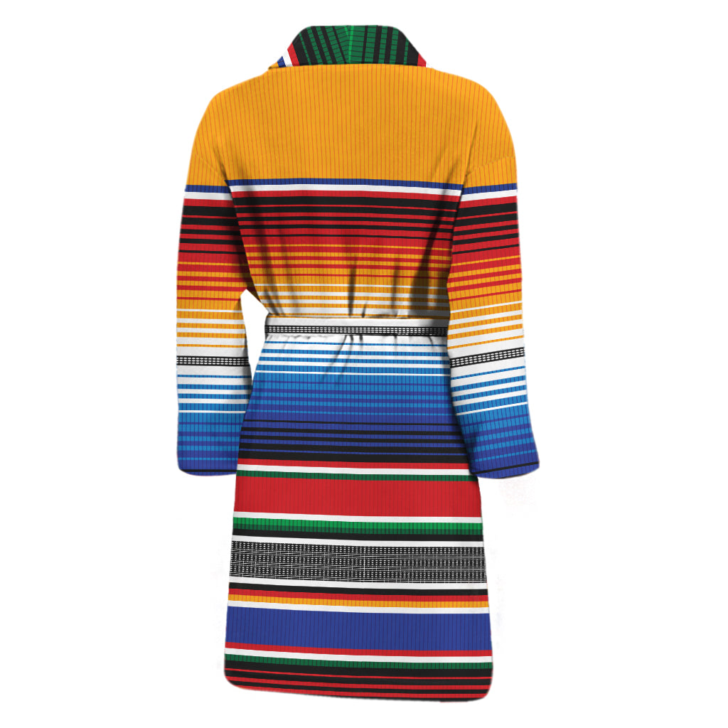 Ethnic Serape Blanket Stripe Print Men's Bathrobe