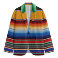 Ethnic Serape Blanket Stripe Print Men's Blazer