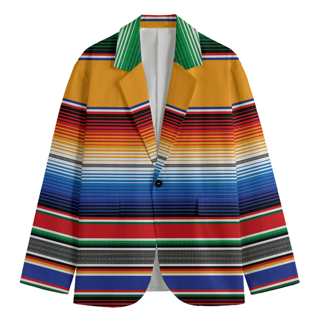 Ethnic Serape Blanket Stripe Print Men's Blazer