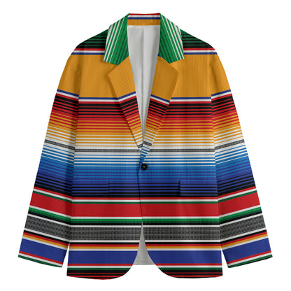 Ethnic Serape Blanket Stripe Print Men's Blazer