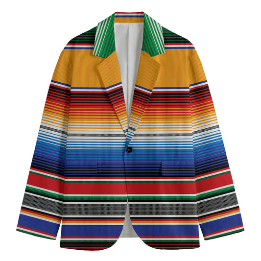 Ethnic Serape Blanket Stripe Print Men's Blazer