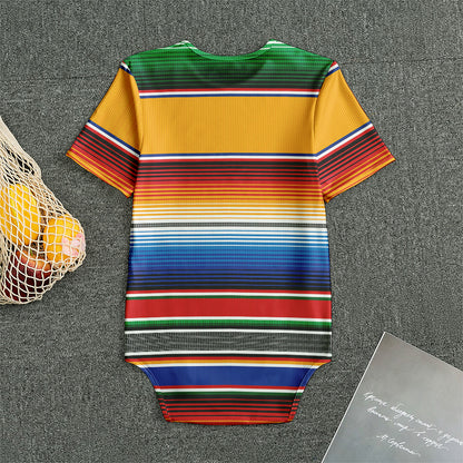 Ethnic Serape Blanket Stripe Print Men's Bodysuit
