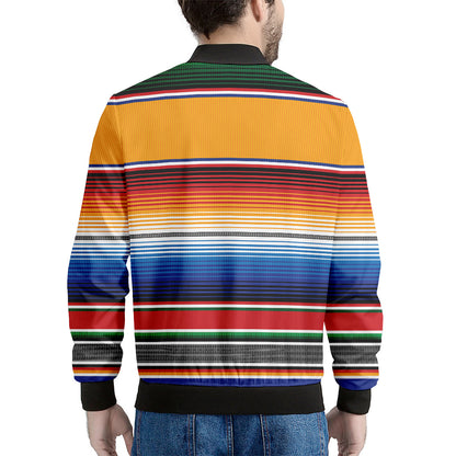 Ethnic Serape Blanket Stripe Print Men's Bomber Jacket