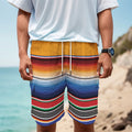 Ethnic Serape Blanket Stripe Print Men's Cargo Shorts