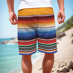 Ethnic Serape Blanket Stripe Print Men's Cargo Shorts