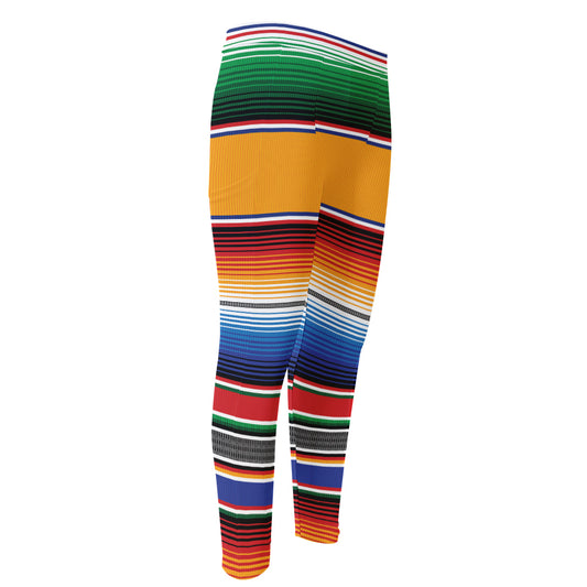 Ethnic Serape Blanket Stripe Print Men's Compression Pants