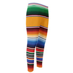 Ethnic Serape Blanket Stripe Print Men's Compression Pants