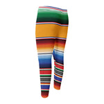Ethnic Serape Blanket Stripe Print Men's Compression Pants