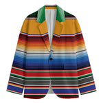 Ethnic Serape Blanket Stripe Print Men's Cotton Blazer