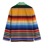 Ethnic Serape Blanket Stripe Print Men's Cotton Blazer