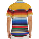 Ethnic Serape Blanket Stripe Print Men's Deep V-Neck Shirt