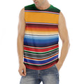 Ethnic Serape Blanket Stripe Print Men's Fitness Tank Top