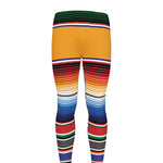 Ethnic Serape Blanket Stripe Print Men's leggings