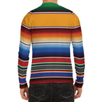 Ethnic Serape Blanket Stripe Print Men's Long Sleeve Rash Guard
