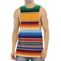Ethnic Serape Blanket Stripe Print Men's Muscle Tank Top