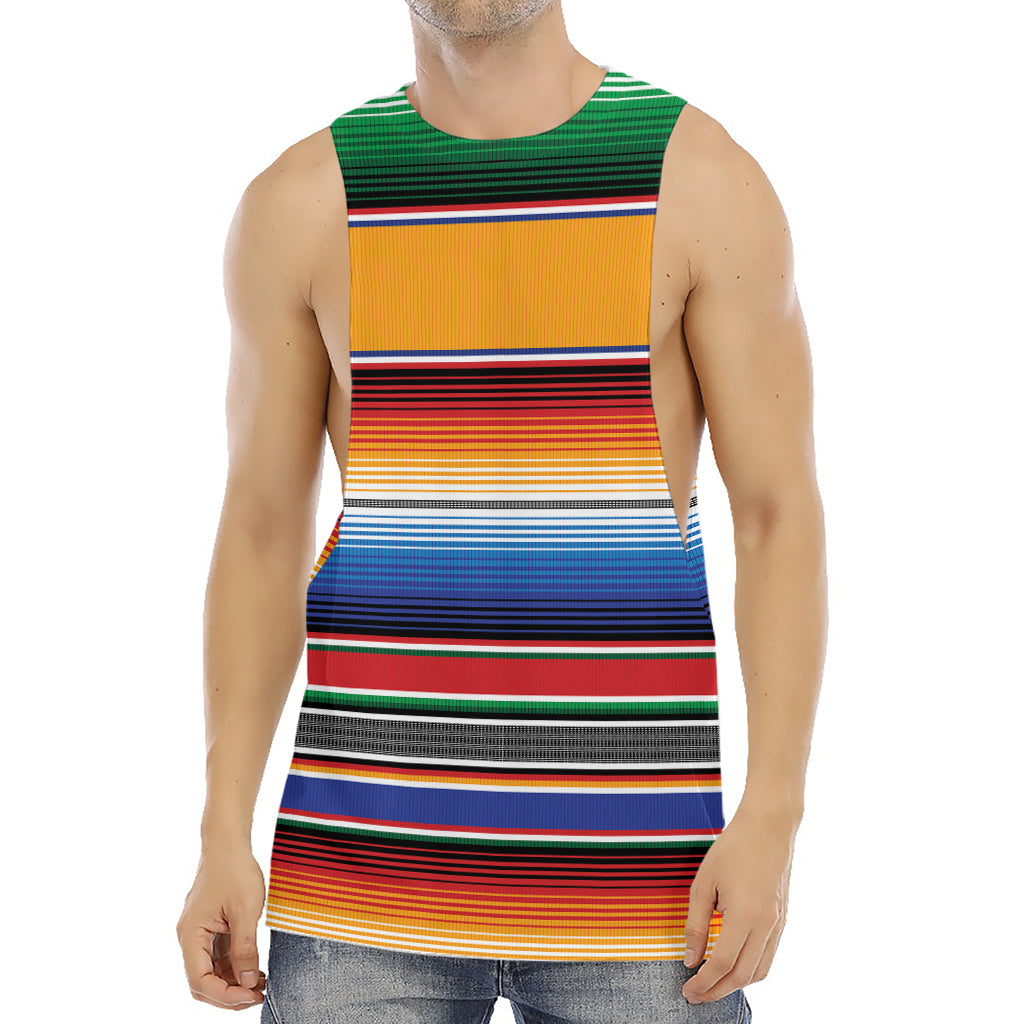 Ethnic Serape Blanket Stripe Print Men's Muscle Tank Top