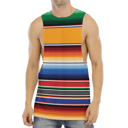 Ethnic Serape Blanket Stripe Print Men's Muscle Tank Top