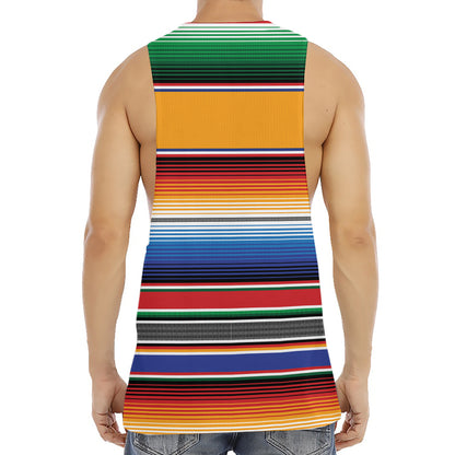 Ethnic Serape Blanket Stripe Print Men's Muscle Tank Top