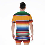 Ethnic Serape Blanket Stripe Print Men's Rompers