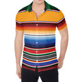 Ethnic Serape Blanket Stripe Print Men's Shirt