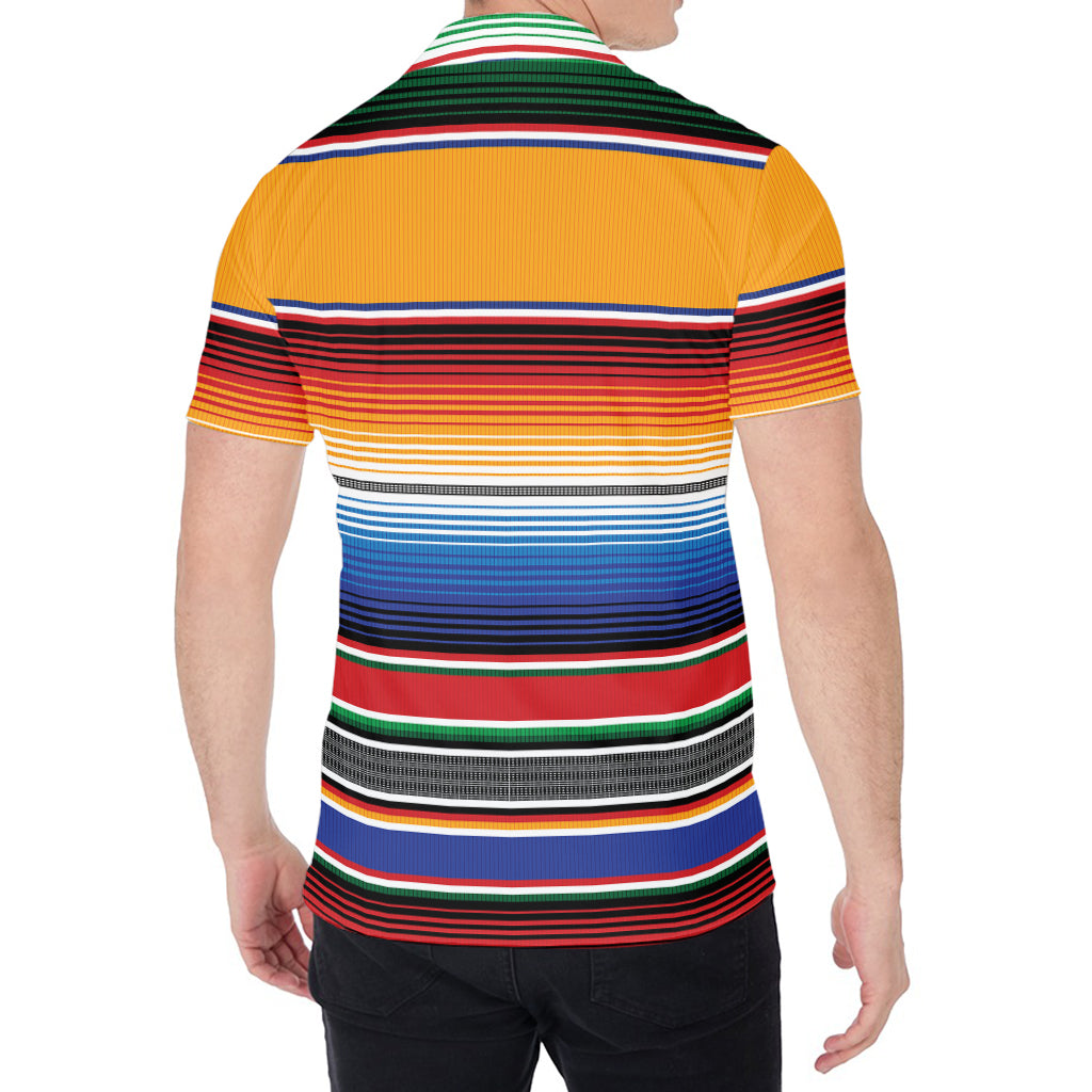 Ethnic Serape Blanket Stripe Print Men's Shirt