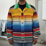 Ethnic Serape Blanket Stripe Print Men's Shirt Jacket