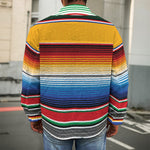 Ethnic Serape Blanket Stripe Print Men's Shirt Jacket