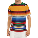 Ethnic Serape Blanket Stripe Print Men's Short Sleeve Rash Guard