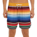 Ethnic Serape Blanket Stripe Print Men's Split Running Shorts
