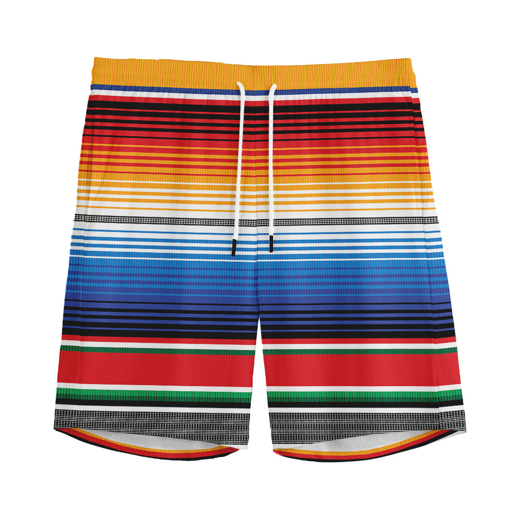 Ethnic Serape Blanket Stripe Print Men's Sports Shorts