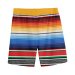 Ethnic Serape Blanket Stripe Print Men's Sports Shorts