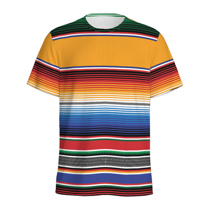 Ethnic Serape Blanket Stripe Print Men's Sports T-Shirt