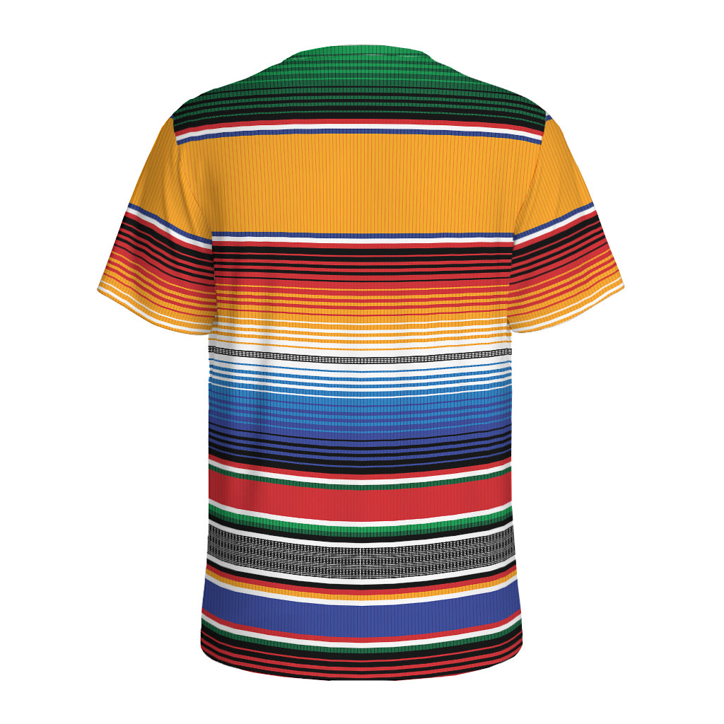 Ethnic Serape Blanket Stripe Print Men's Sports T-Shirt